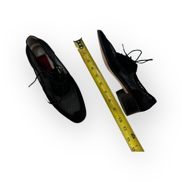 Phyllis Poland Black suede mesh Oxford shoes 6.5 - Picture 11 of 13
